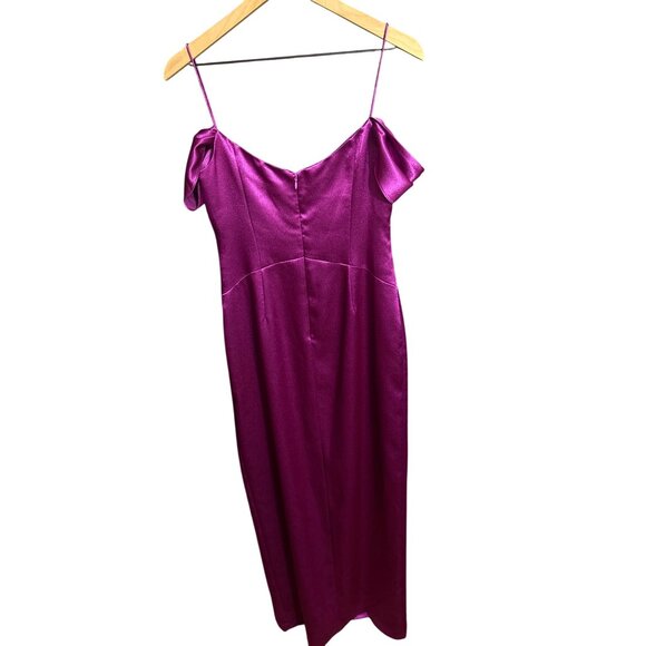 Aidan Mattox Womens Fuchsia Satin Maxi Dress Size 6 - Picture 7 of 7